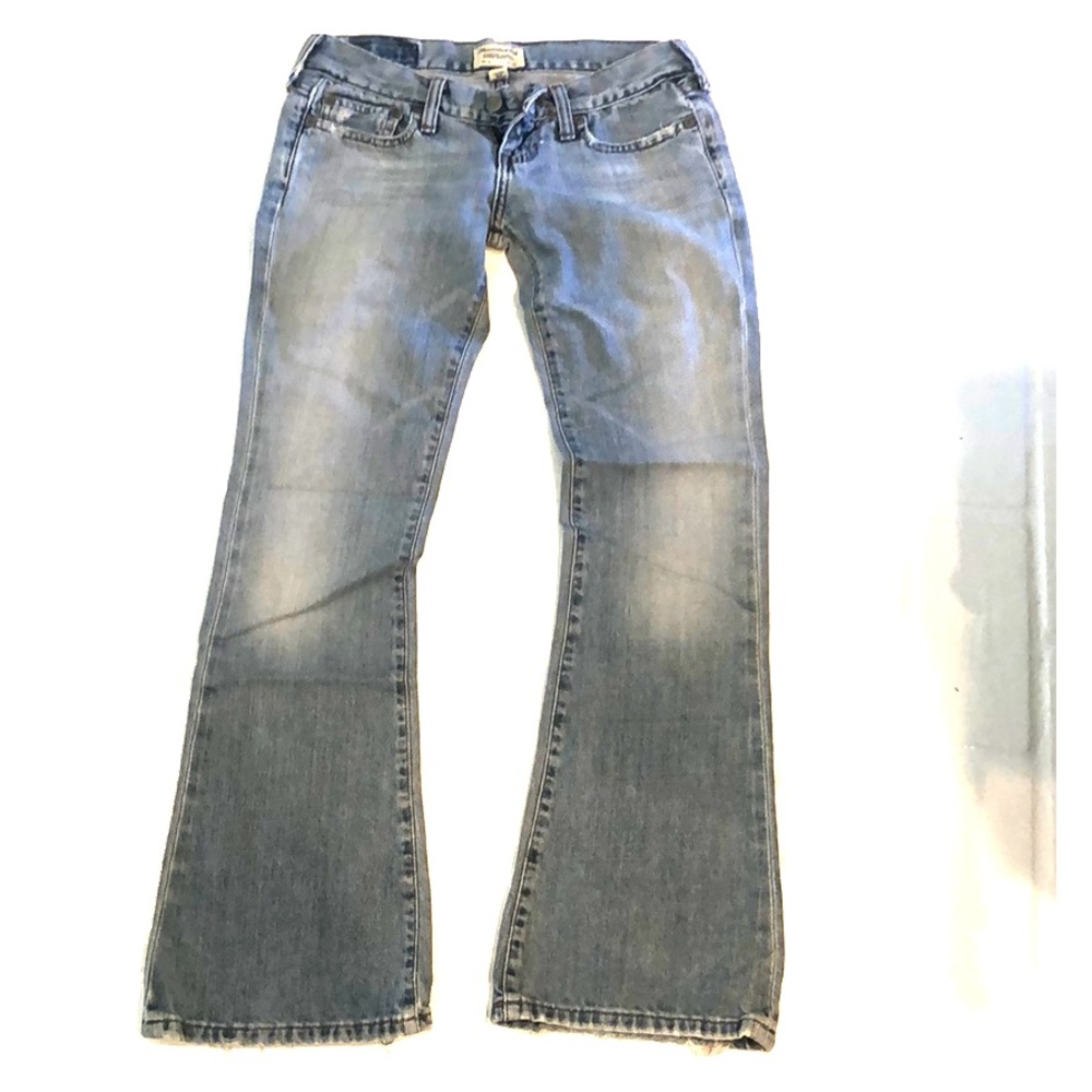 Abercrombie and Fitch bootcut jeans.